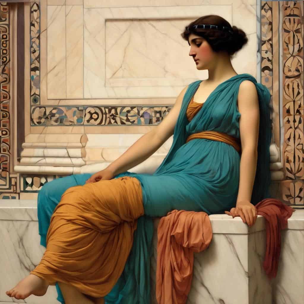 Οδηγός Τέχνης: Σπουδαίοι Δημιουργοί και Ρεύματα, μια εικόνα κλασικής τέχνης με γυναίκα σε αρχαία ελληνική ενδυμασία, αναδεικνύοντας τη φινέτσα και την ιστορία των μεγάλων δημιουργών στην τέχνη.